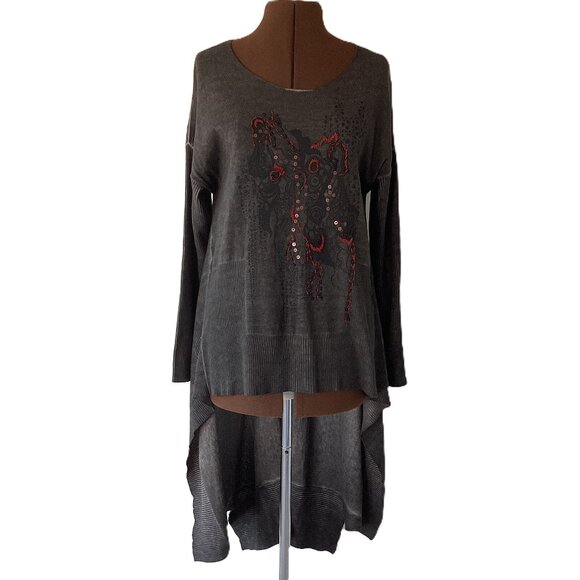 Angelsneverdie High Low Grey Sweater - Picture 1 of 6